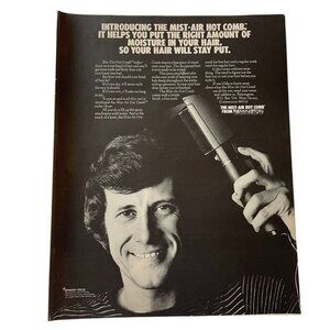 1971 Remington Mist Air Hot Comb Full Page Ad Original Vintage u